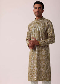 Radiant Yellow Silk Kurta Set For Men