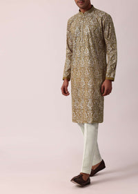 Radiant Yellow Silk Kurta Set For Men