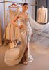 Rakul Preet in Kalki's Beige Dhoti Draped Gown In Art Silk With 3D Patchwork