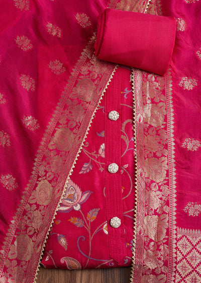 Rani Pink Brocade Suit