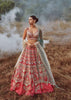 Rani Pink Lehenga Choli In Raw Silk With 3D Flowers And Cut Dana Embroidered Summertime Flowers And Chandelier Motifs