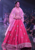 Fuschia Rose Lehenga Choli With Hand Embroidered Buttis In Embossed Embroidery