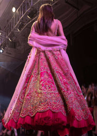 Fuschia Rose Lehenga Choli With Hand Embroidered Moroccan Motifs Online - Kalki Fashion