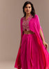 Rani Pink Ombre Zardosi Cape Skirt Set