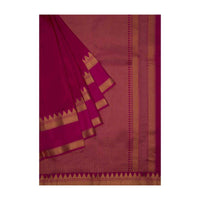 Rani pink plain chanderi silk saree only on Kalki