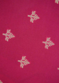 Rani pink saree in silk with weaved butti and brocade pallav only on Kalki