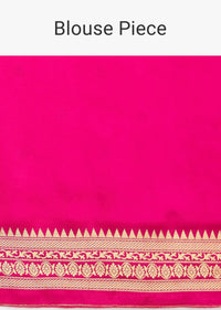 Rani Pink Tissue Silk Saree With Butti Work