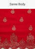 Red Dola Silk Woven Motif Saree With Scallop Border