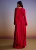 Red Georgette Anarkali Suit With Zari And Sequins Work