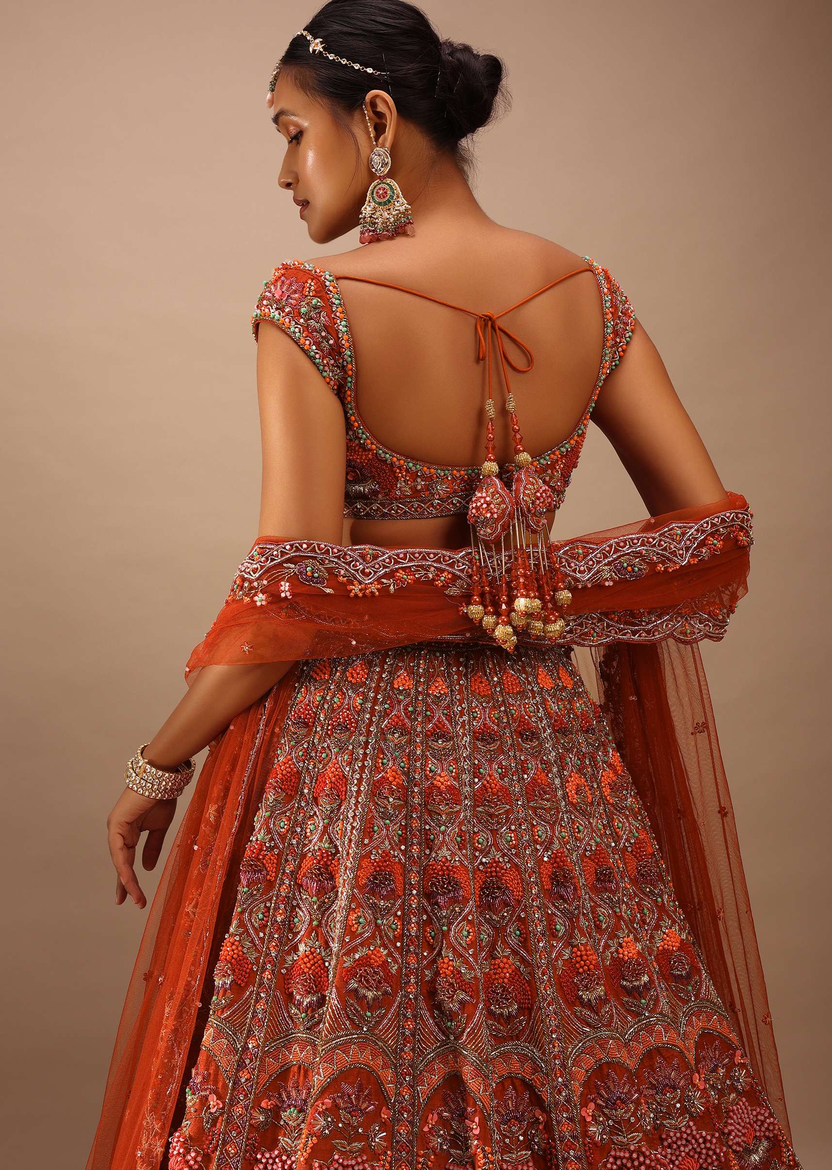 Red Lehenga With a Crop Top Embroidered With Royal Heritage