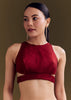 Red Organza Saree With Florals And Cutdana Border