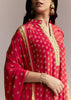 Red Printed Crepe Anarkali Set