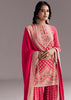 Red Printed Sharara Set