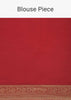 Red Bandhani Silk Woven Saree With Unstitched Blouse Piece