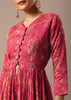 Red Floral Print Peplum Top And Sharara Set