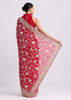 Red Georgette Saree with Parsi Gara Work