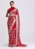 Red Georgette Saree with Parsi Gara Work