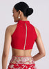 Red Georgette Saree with Parsi Gara Work