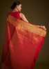 Red Kanjivaram Silk Saree With Golden Zari Woven Border