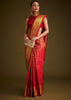 Red Kanjivaram Silk Saree With Golden Zari Woven Border