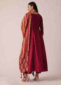 Red Kurta Set With Tassel Dupatta