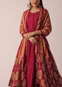 Red Kurta Set With Tassel Dupatta