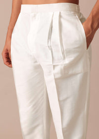 Pink Printed Kurta and Pant Set in Satin