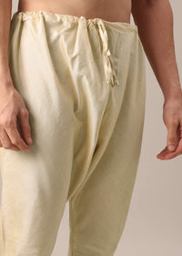 Red Printed Kurta Set In Silk
