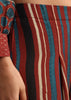 Red Printed Shirt Palazzo Set With Embroidery