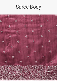 Onion Pink Tussar Saree With Unstitched Blouse