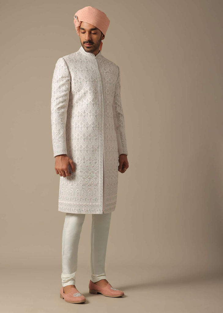 Regal Pink Groom's Sherwani Set