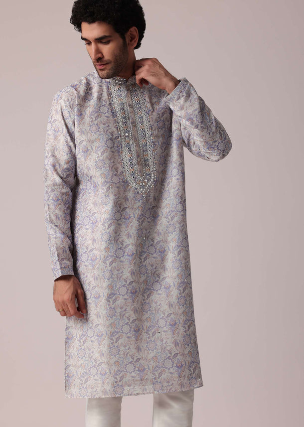 Regal Purple Kurta Set For Men