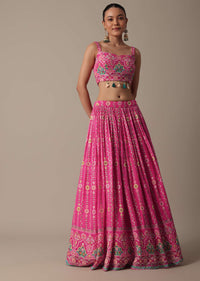 Regal Purple Printed Lehenga Set With Embellished Jacket