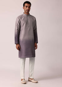 Regal Purple Silk Jacket Kurta Set For Men