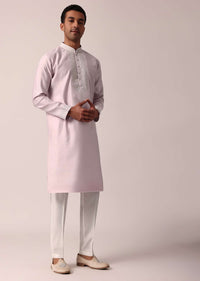 Regal Purple Silk Kurta Set For Men