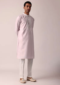 Regal Purple Silk Kurta Set For Men