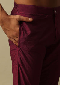 Regal Red Silk Indowestern For Men