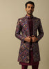 Regal Red Silk Indowestern For Men