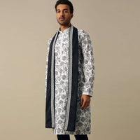 White Embroidered Kurta Set With Dupatta