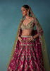 Rhodamine Pink Hand Embroidered Bridal Lehenga Set