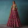 Rhodamine Pink Hand Embroidered Bridal Lehenga Set