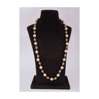 Rose brown pearl and black bead studded long party wear necklace only on Kalki