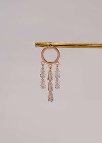 Rose gold drop earring with crystal drop