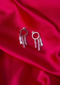 Rose gold drop earring with crystal drop