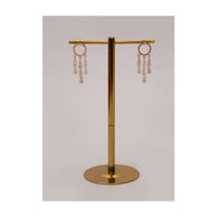 Rose gold drop earring with crystal drop