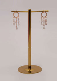 Rose gold drop earring with crystal drop