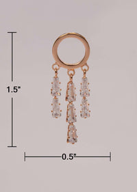 Rose gold drop earring with crystal drop