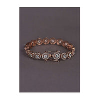 Rose Gold Plated Bracelet With Stones In Concentric Round Design In Chain Pattern Online - Kalki Fashion