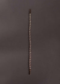 Rose Gold Plated Bracelet With Stones In Small Round Design In Chain Pattern Online - Kalki Fashion