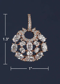 Rose Gold Plated Studs In Round Motif With Crystals And Stones Online - Kalki Fashion